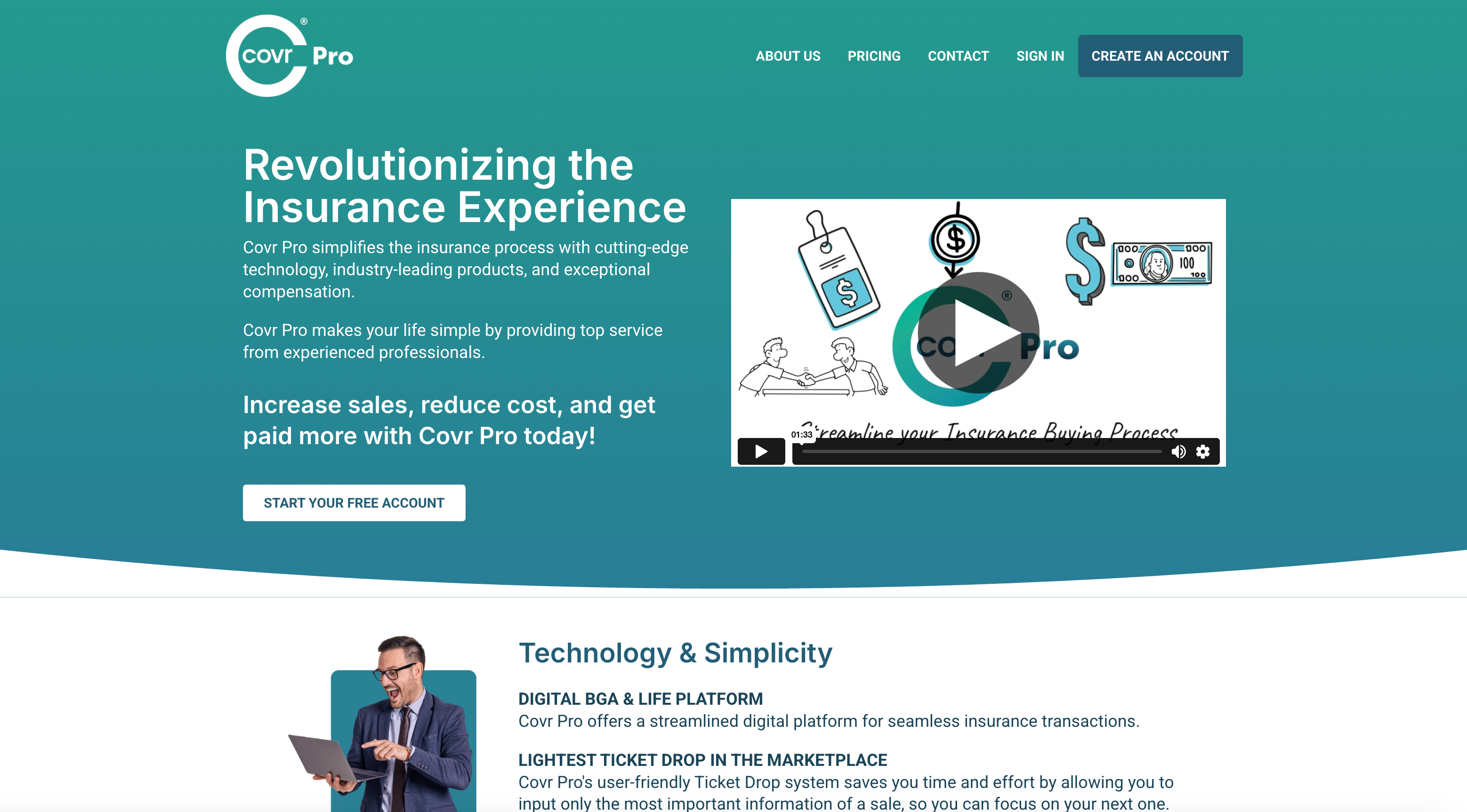 Covr Pro pricing page