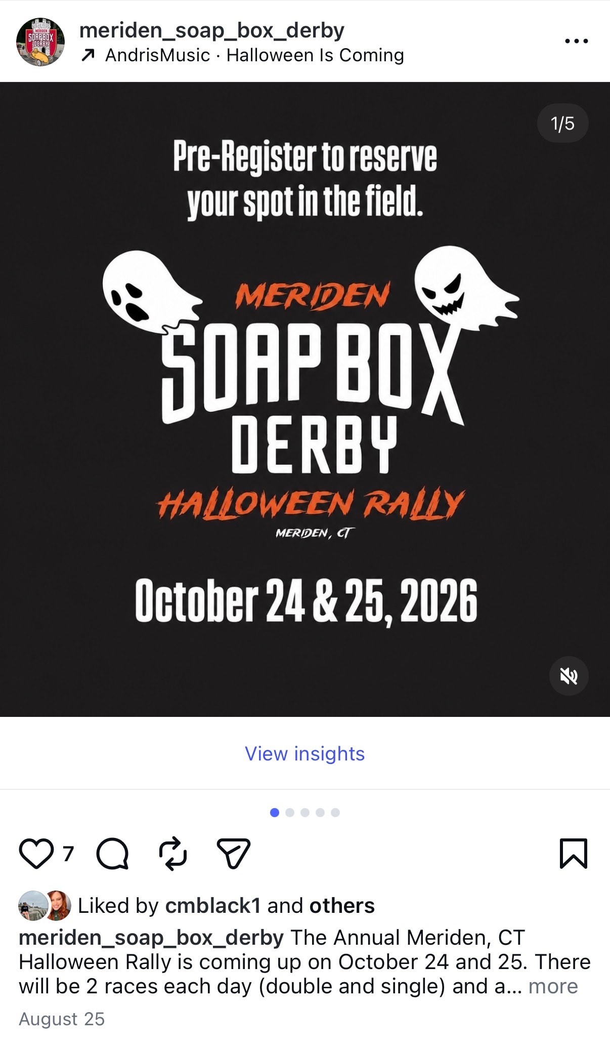 Meriden Soap Box Derby — Halloween Rally pre-registration post