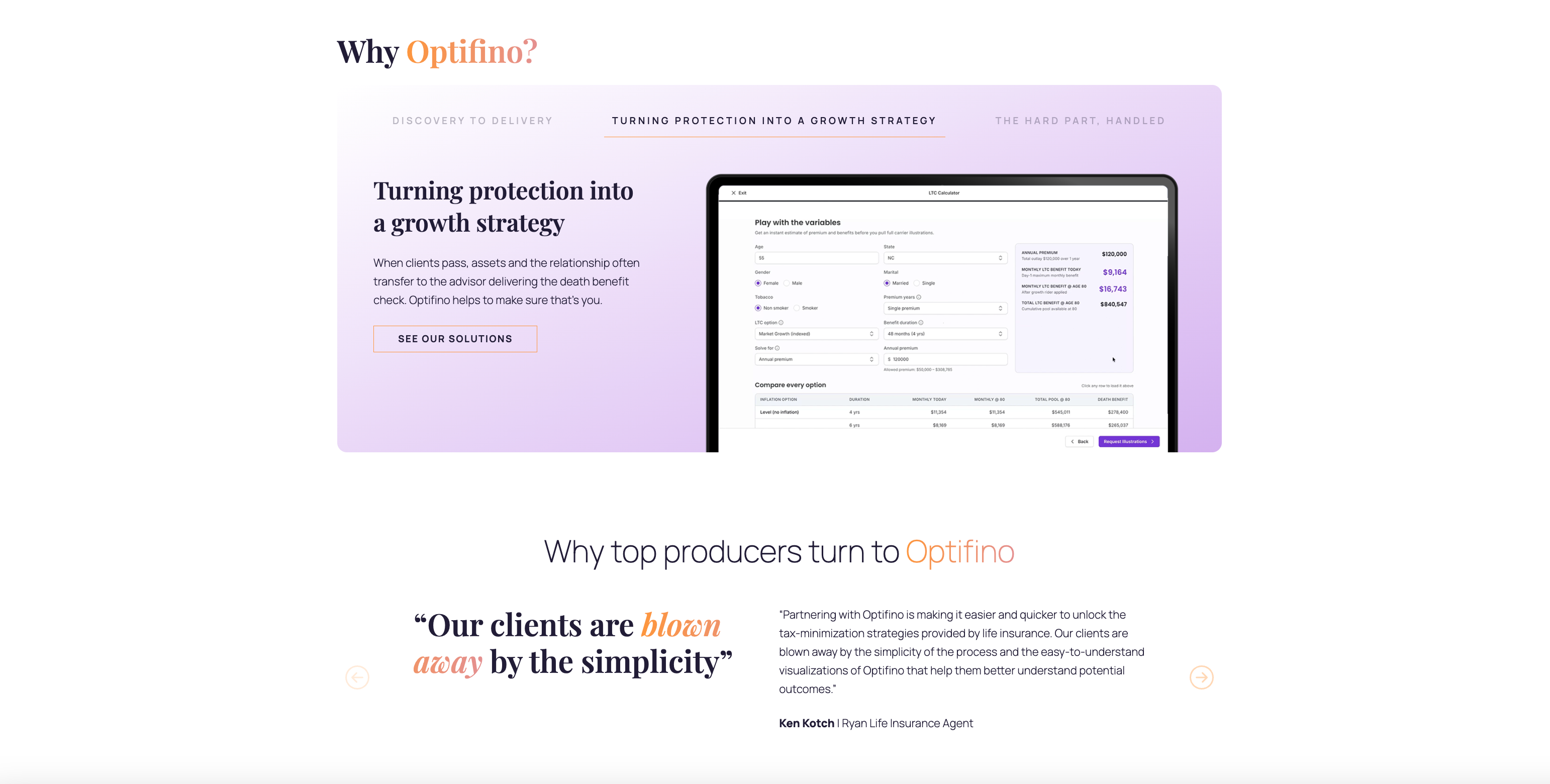 Optifino — Why Optifino solutions page