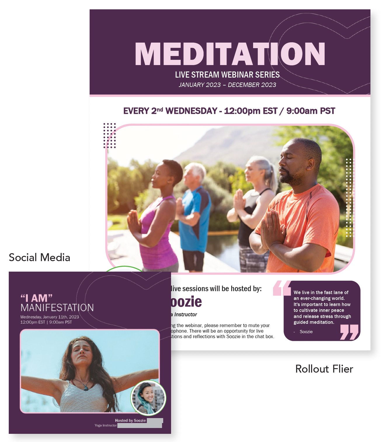 Wellworks meditation webinar series flyer